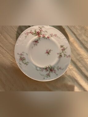 Vintage Theodore Haviland Limoges France Set of 4 Pink Roses Salad Plates 7.5 In